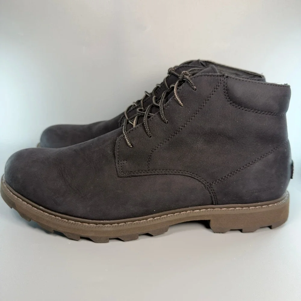 Sorel Madson II Mens 11 Chukka Waterproof Boots Black Leather Suede Lace Shoes